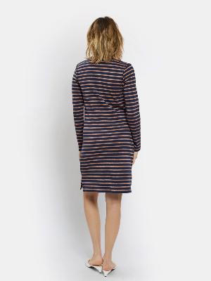 ROBE MARINIERE  LUREX® MARINE-ROSE