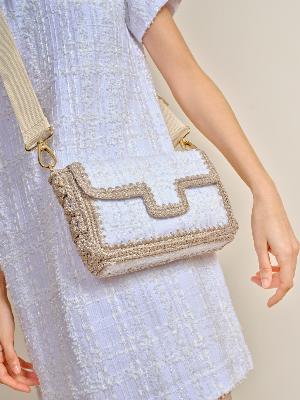 SAC LOUISON TWEED BLANC