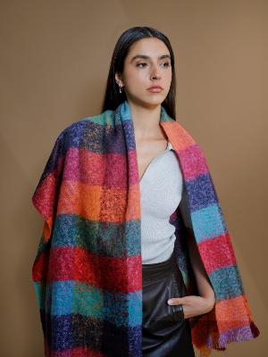 ECHARPE EN MOHAIR MOSAIQUE
