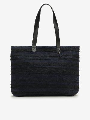 CABAS TWEED MARINE & NOIR