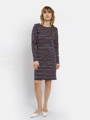 ROBE MARINIERE  LUREX� MARINE-ROSE