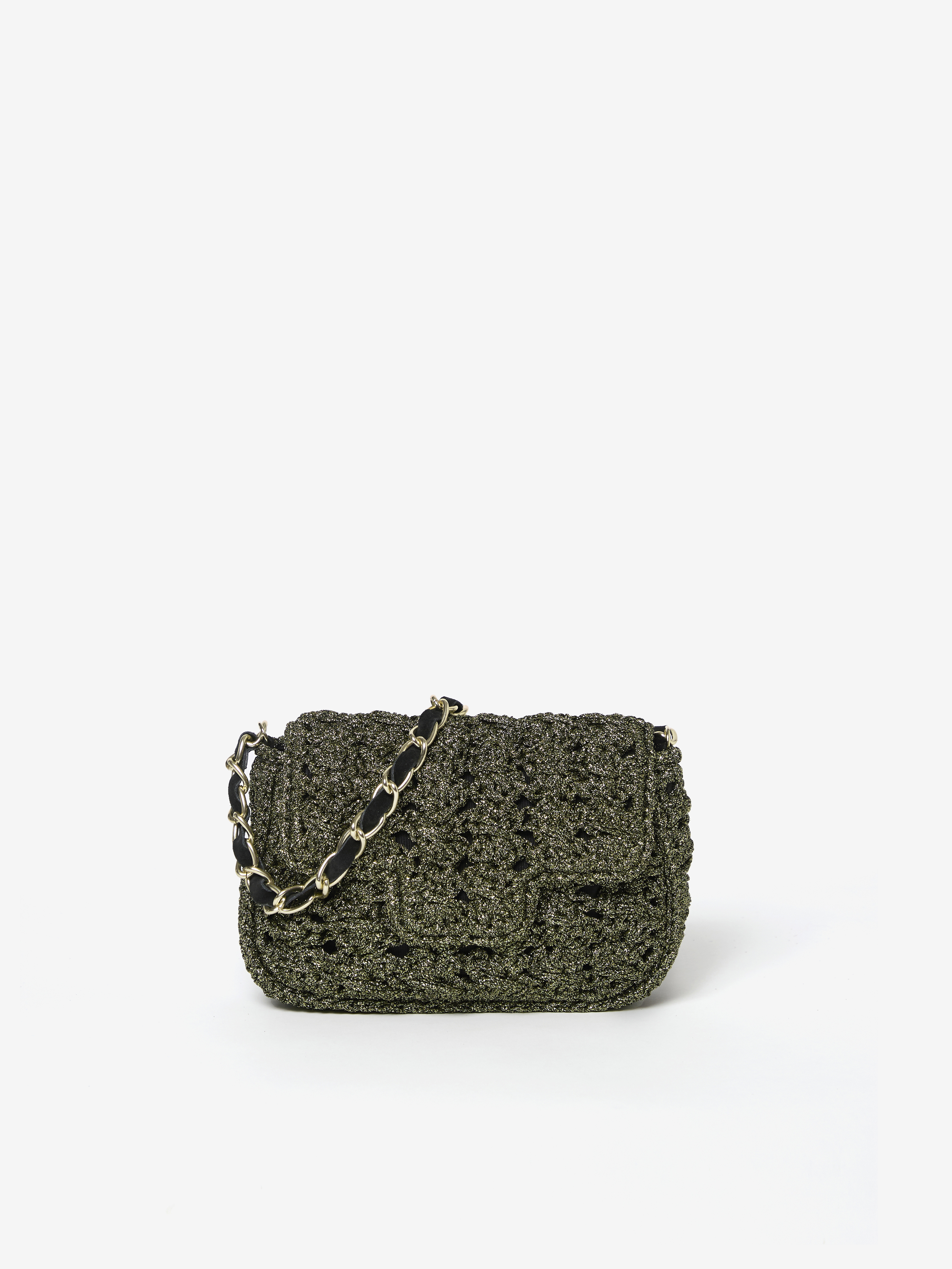 SAC FENICE CARRE WHITE GOLD NOIR