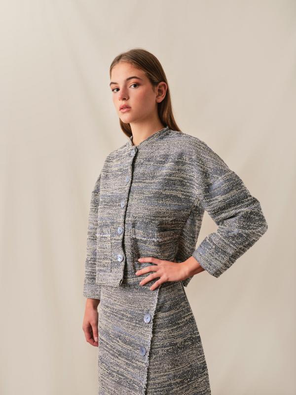 VESTE TWEED ROSALIE BLEU