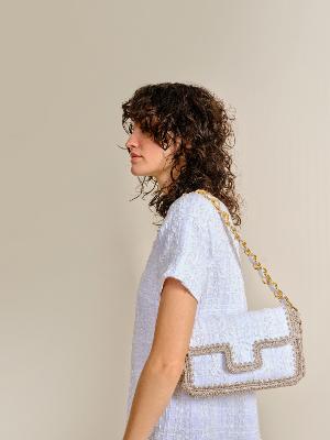 SAC LOUISON TWEED BLANC