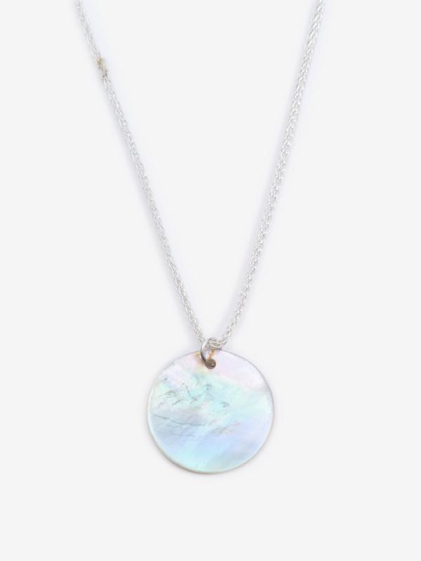 Collier En Argent Massif 925 Millièmes Avec Nacre - Occasion - Bijou Vintage élégant