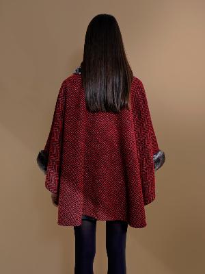 PONCHO CHAMBORD ROUGE ET NOIR