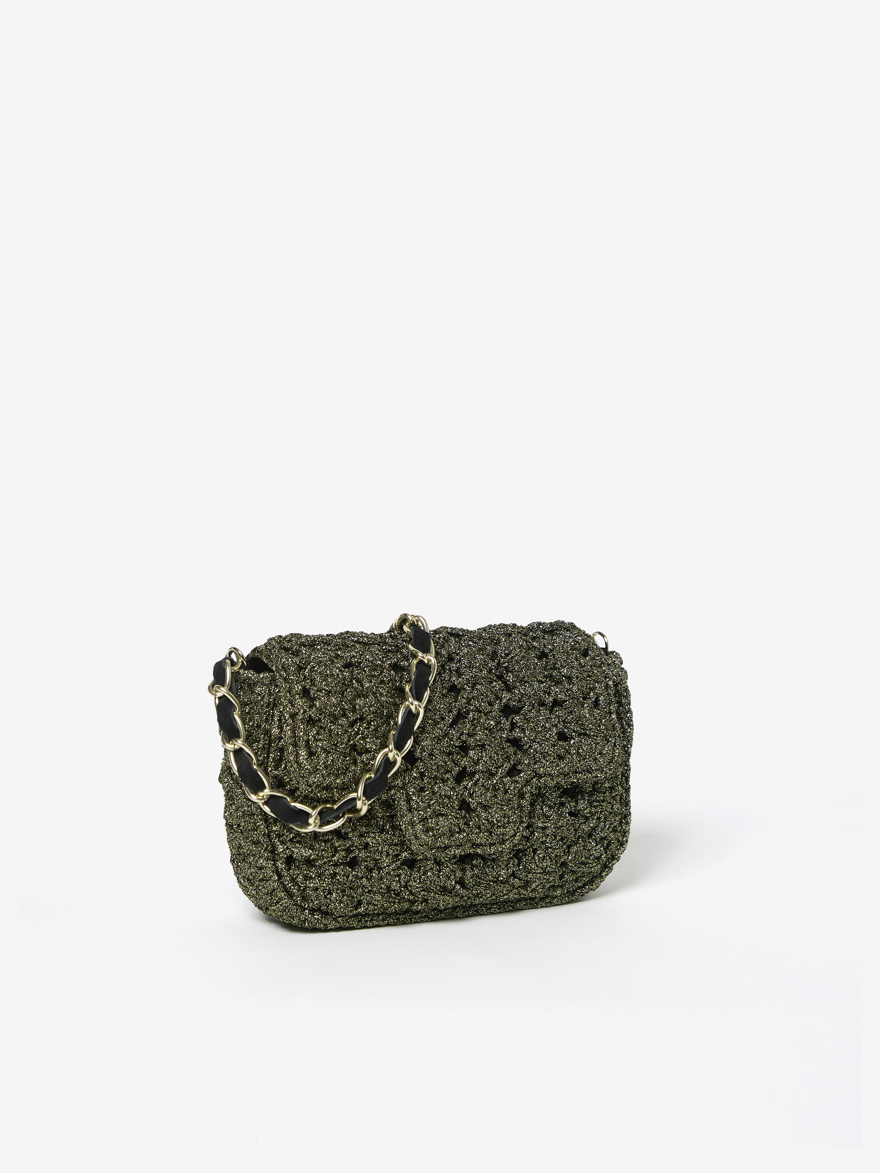 SAC FENICE CARRE WHITE GOLD NOIR